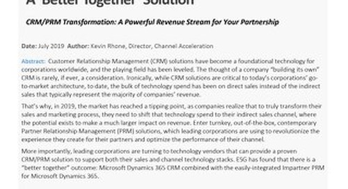 Case Study: Multinational Network Provider + Impartner + Microsoft Dynamics365